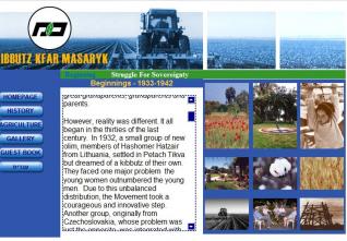 Webové stránky kfar Masaryk 