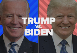 biden trump ilustrace